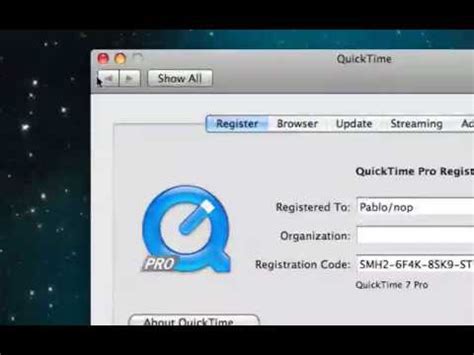 QuickTime Player Pro 7.7.9